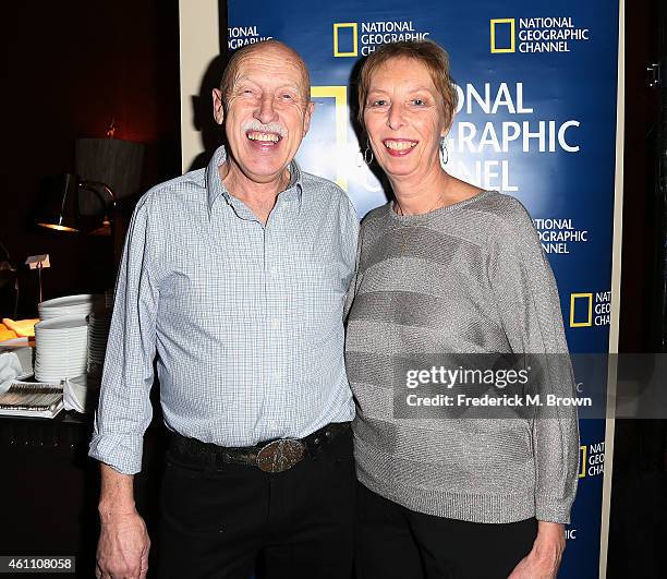 Dr. Jan Pol and his wife Diane Pol attend the National Geographic Channel Welcome Reception during the 2015 Winter Television Critics Association...