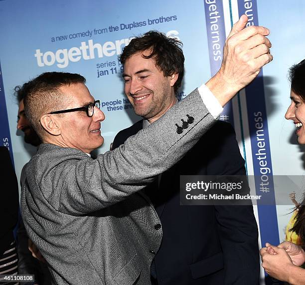 Michael Lombardo, president, HBO Programming, for Home Box Office and Co-Creator/Actor Mark Duplass attends the premiere of HBO's "Togetherness" at...