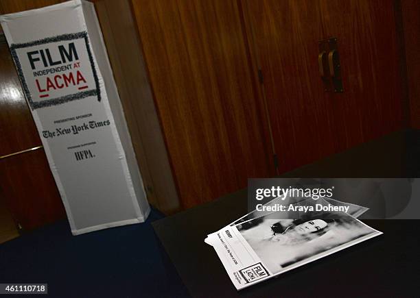 General view of atmosphere at the Film Independent at LACMA screening and Q&A of "Mommy" at Bing Theatre At LACMA on January 6, 2015 in Los Angeles,...