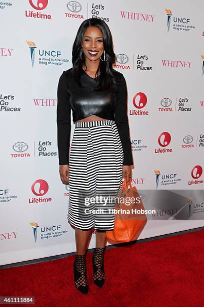 Tasha Smith attends the world premiere of Lifetime's 'Whitney' at The Paley Center for Media on January 6, 2015 in Beverly Hills, California.