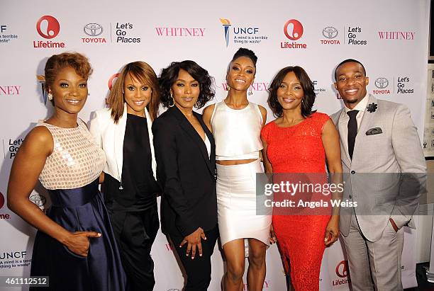 Yolanda Ross, Deborah Cox, director Angela Bassett, Yaya DaCosta, Suzzanne Douglas and Arlen Escarpeta arrive at the premiere of Lifetime's "Whitney"...