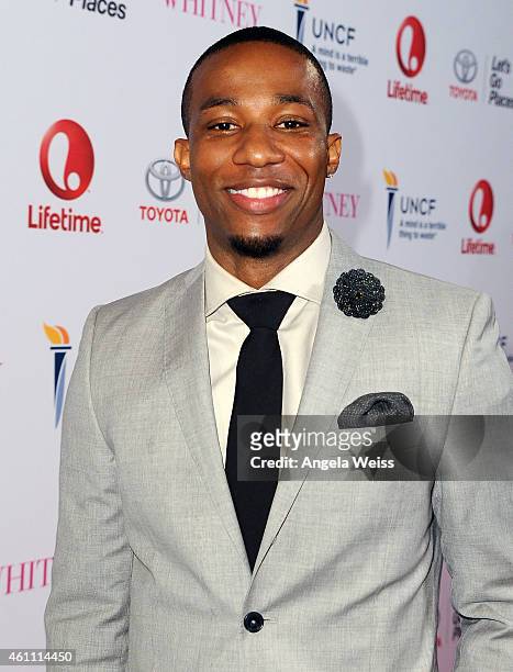 Actor Arlen Escarpeta arrives at the premiere of Lifetime's "Whitney" at The Paley Center for Media on January 6, 2015 in Beverly Hills, California.