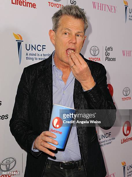 Record producer David Foster arrives at the premiere of Lifetime's "Whitney" at The Paley Center for Media on January 6, 2015 in Beverly Hills,...