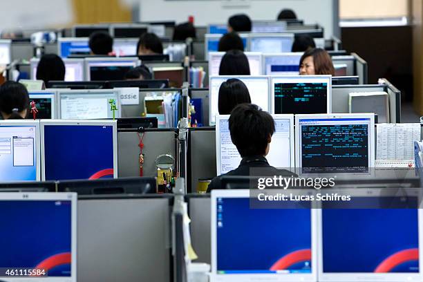 Citi Call Center in Zhuhai, Guangdong province, on May 27, 2010. Photo by Lucas Schifres/PictobankZHUHAI, CHINA Citi Call Center on May 27, 2010 in...