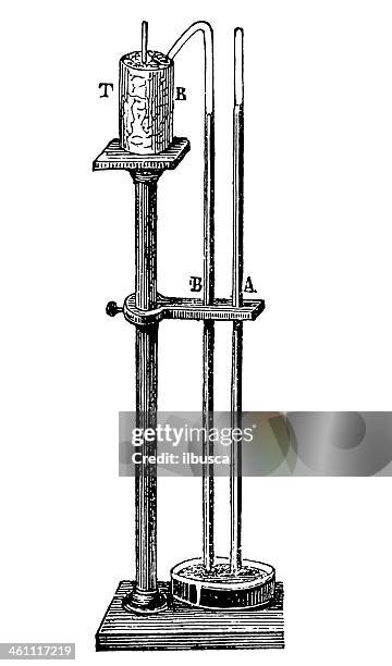 antique scientific experiments - water testing lab stock illustrations