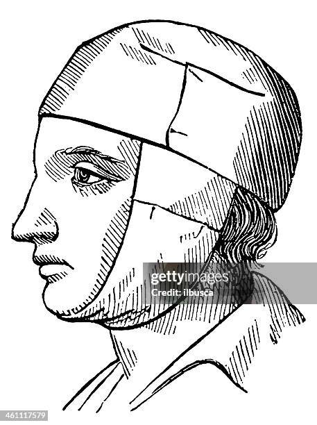 head injury bandage - concussion stock illustrations