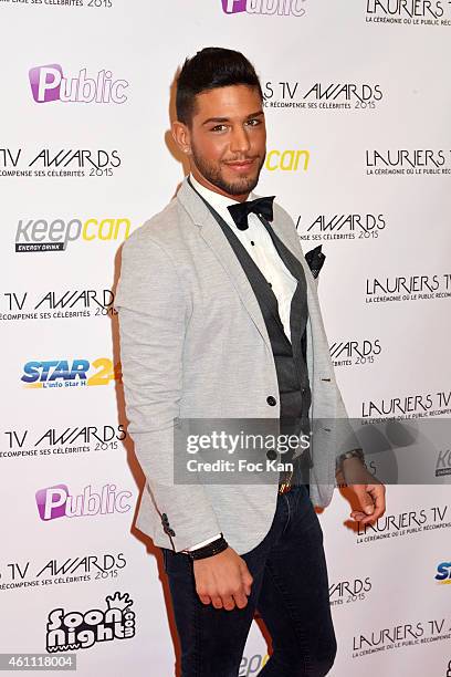 Vincent Queijo La Maison Du Bluff 4 attends The 'Lauriers TV Awards 2015 Ceremony' : Red Carpet Arrivals At La Cigale In Paris on January 06, 2015 in...