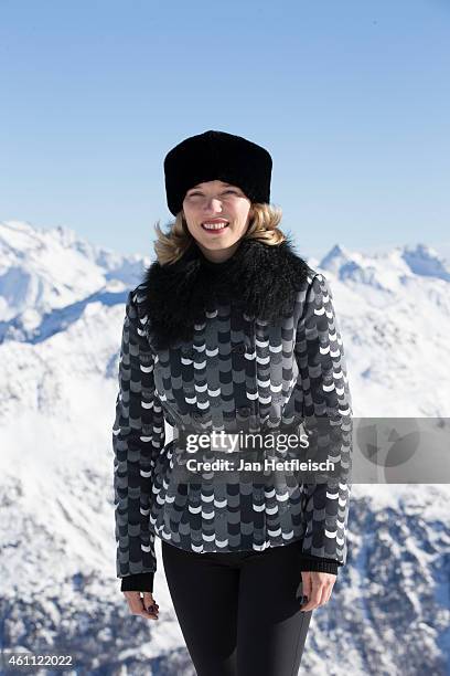 Lea Seydoux poses at the photo call for the 24th Bond film 'Spectre' on January 7, 2015 in Soelden, Austria.