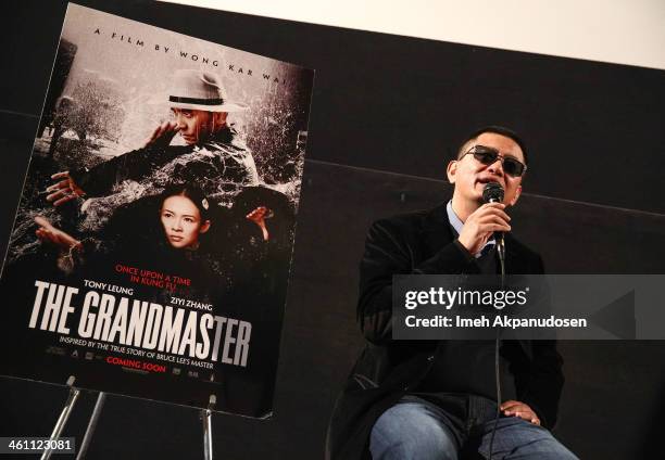 Director Wong Kar-wai speaks during a Q&A following the screening of 'The Grandmaster' at American Cinematheque's Egyptian Theatre on January 6, 2014...