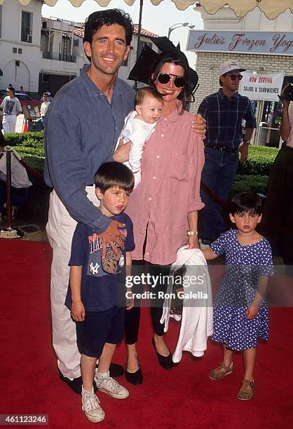 Actor Matt McCoy, wife Mary, chilren Casey, Molly and Reilly attend "The Sandlot" Westwood Premiere on April 3, 1993 at the Mann Village Theatre in...