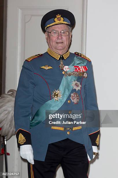 Prince Henrik of Denmark attends a New Year's Levee held by Queen Margrethe of Denmark for officers from the Defence and Danish Emergency management...