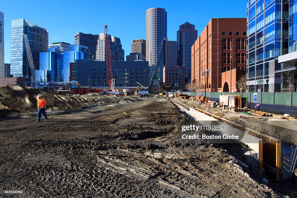 Construction Across The John Joseph Moakley Courthouse