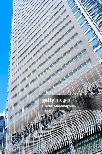 the new york times building by renzo piano - new york times building stock pictures, royalty-free photos & images