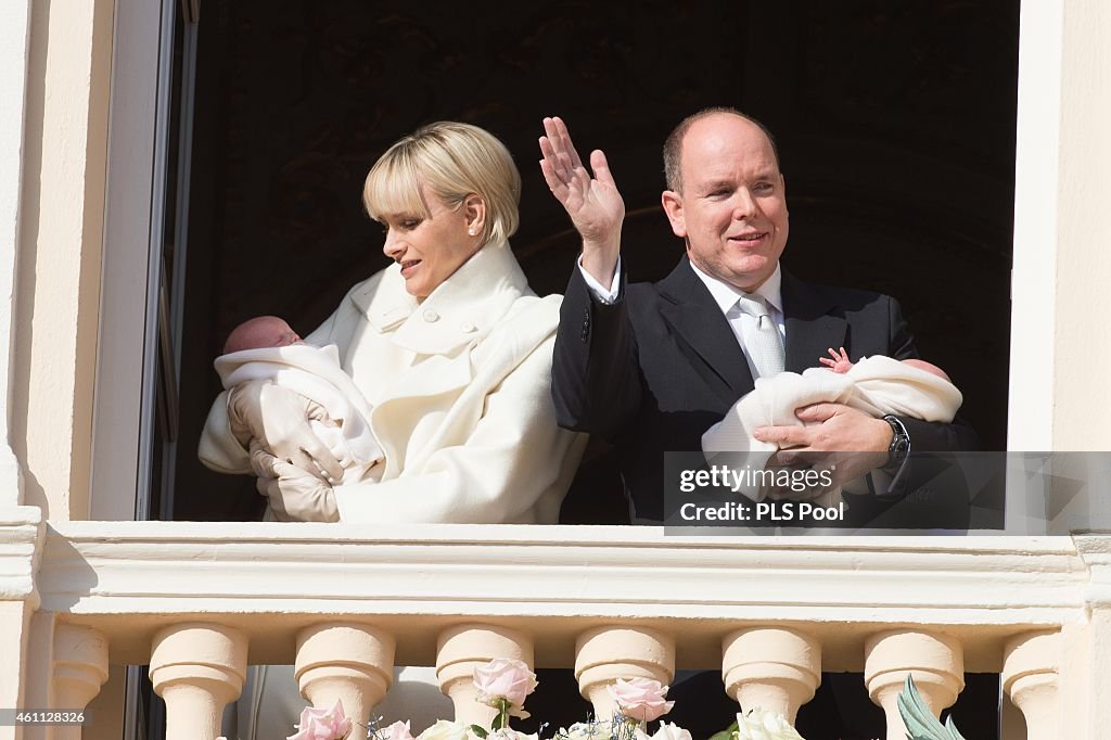 Official Presentation Of The Monaco Twins: Princess Gabriella of Monaco And Prince Jacques of Monaco At The Palace Balcony