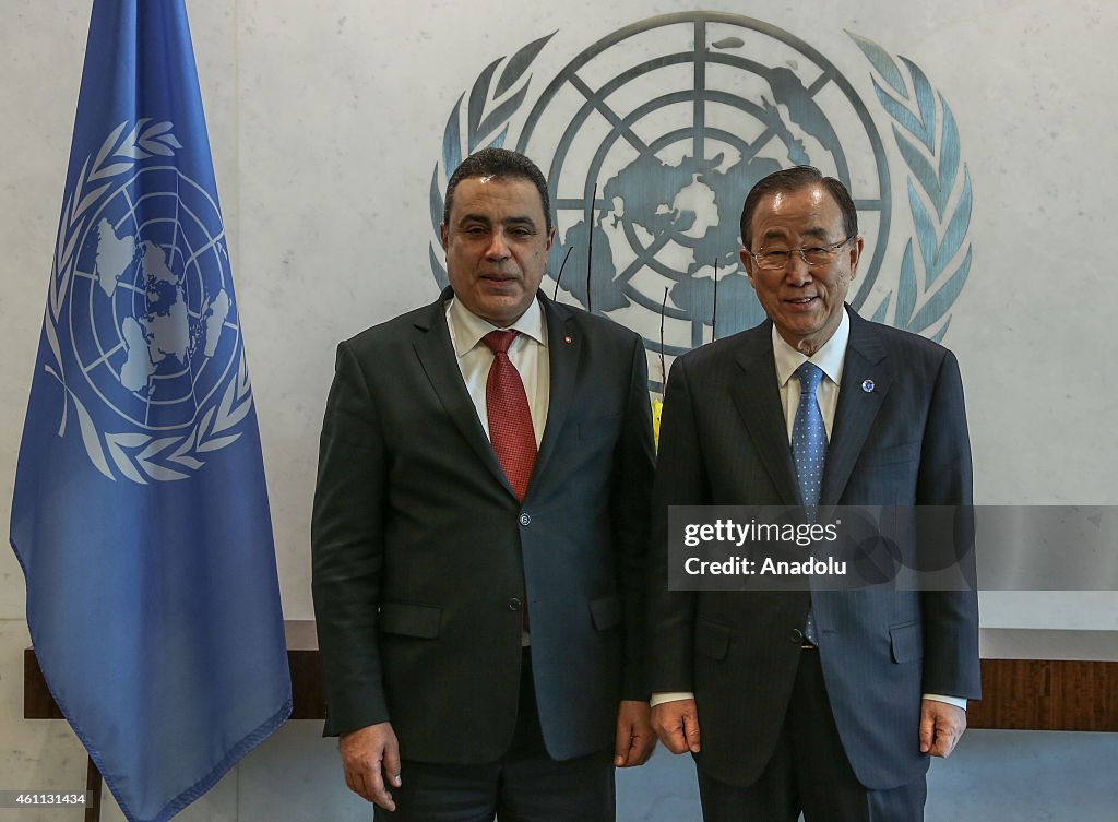 Ban Ki-moon - Mehdi Jomaa