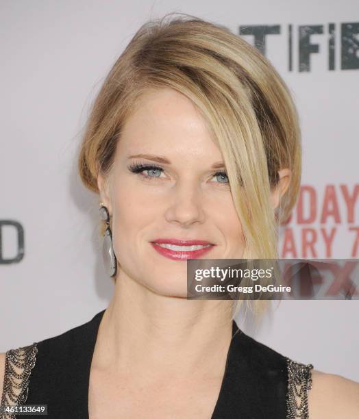 Actress Joelle Carter arrives at the Los Angeles premiere of FX "Justified" at DGA Theater on January 6, 2014 in Los Angeles, California.