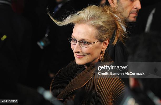Meryl Streep attends the gala screening of "Into The Woods" at The Curzon Mayfair on January 7, 2015 in London, England.