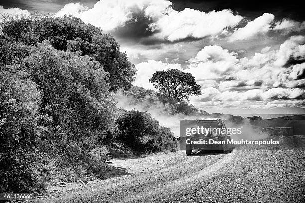 Geoff Olholm of Australia and Edouard Boulanger of France for Overdrive Toyota Hilux competes during day 2 of the Dakar Rallly on January 5, 2015...