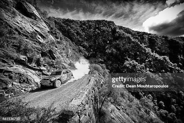 Orlando Orly Terranova and Ronnie Graue of Argentina driving for the ALL4 Racing Mini Monster Energy Rally Raid Team compete during day 2 of the...