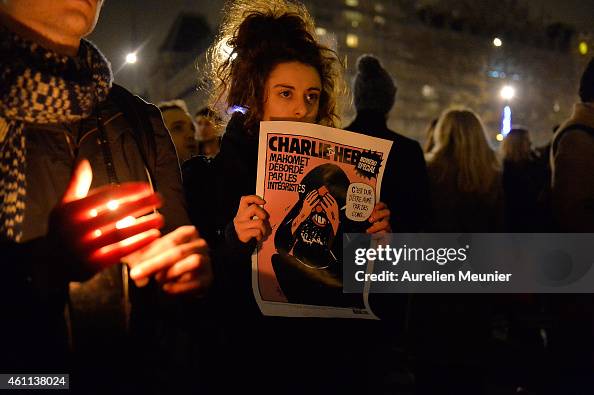 Tribute To Victims Killed During Attack At Satirical Magazine Charlie Hebdo At Place De La Republique In Paris Tribute To Victims Killed During Attack At Satirical Magazine Charlie Hebdo At Place De La Republique In Paris
