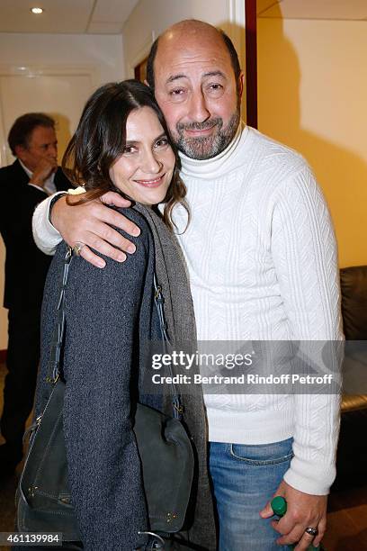 Actors Geraldine Pailhas and Kad Merad present the movie 'Disparue en hiver' during the 'Vivement Dimanche' French TV Show at Pavillon Gabriel on...