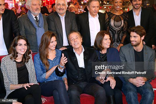 Chef Guy Savoy , Main guest of the show Michel Leeb with his children Elsa Leeb , Tom Leeb , Fanny Leeb and his wife Beatrice Leeb attend the...