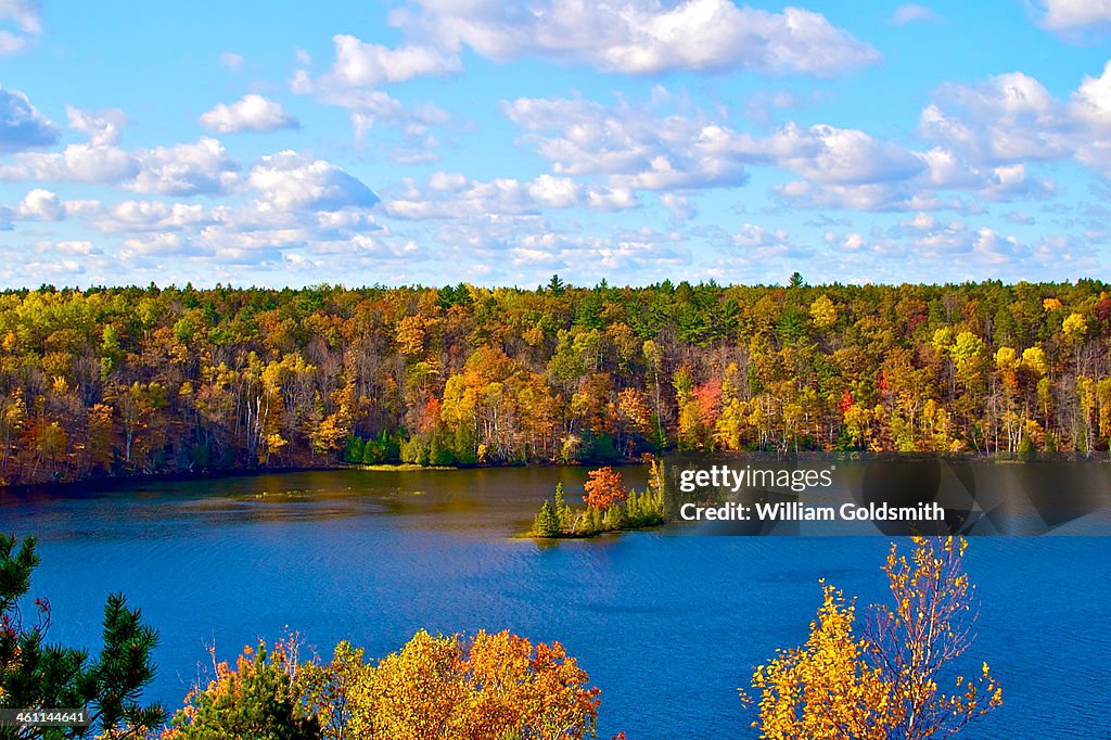 Mountain View of Huron-Manistee Forest in Fall