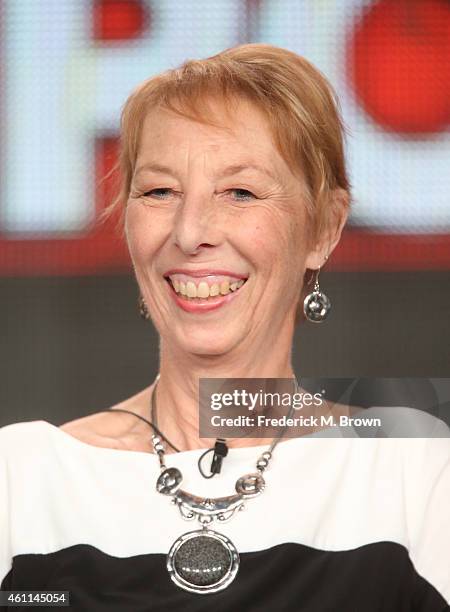 Diane Pol speaks onstage during the Nat Geo WILD's 'Incredible! The Story of Dr. Pol' as part of the 2015 Winter Television Critics Association press...