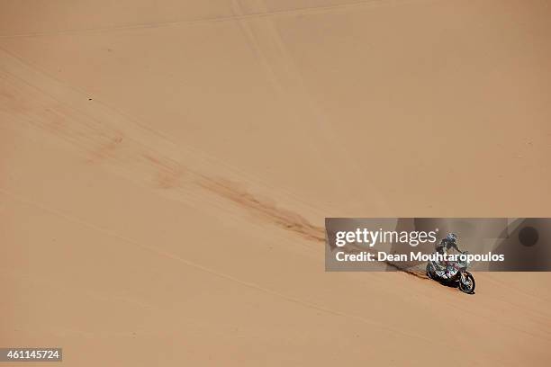 David Casteu of France for Team Casteu 450 rally Replica KTM competes during day 4 of the Dakar Rallly on January 7, 2015 between Chilecito in...