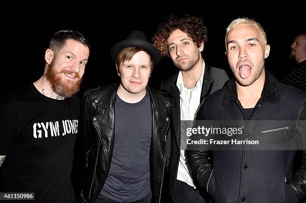 Musicians Andy Hurley, Patrick Stump, Joe Trohman and Pete Wentz of Fall Out Boy attend The 41st Annual People's Choice Awards at Nokia Theatre LA...