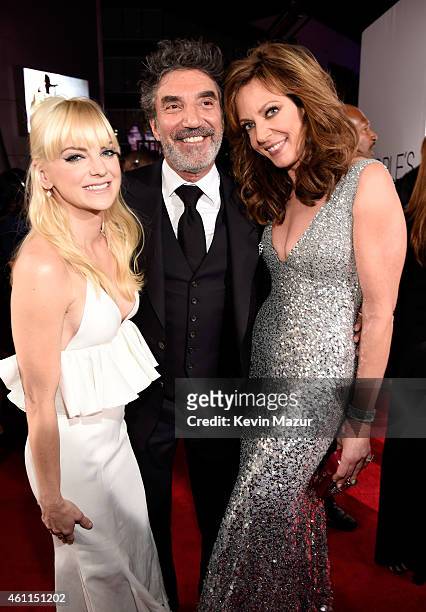 Actress Anna Faris, producer Chuck Lorre and actress Allison Janney attend The 41st Annual People's Choice Awards at Nokia Theatre LA Live on January...