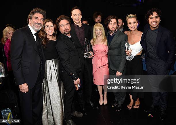 Producer Chuck Lorre, actors Mayim Bialik, Johnny Galecki, Jim Parsons, Allison Janney, Melissa Rauch, Simon Helberg, Kaley Cuoco and Kunal Nayyar...