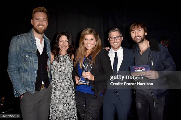 Recording artist Charles Kelley, actress Lisa Edelstein, recording artist Hilary Scott, actor Dave Annable and recording artist Dave Haywood attend...