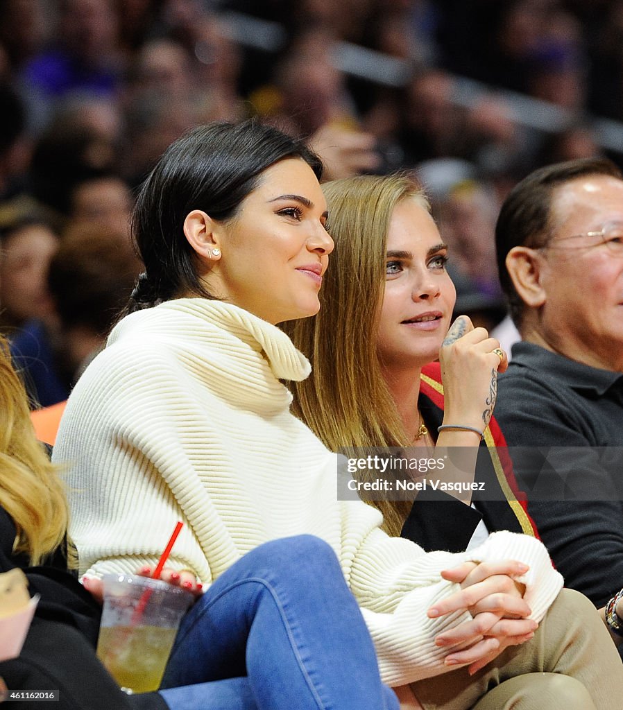 Celebrities At The Los Angeles Clippers Game