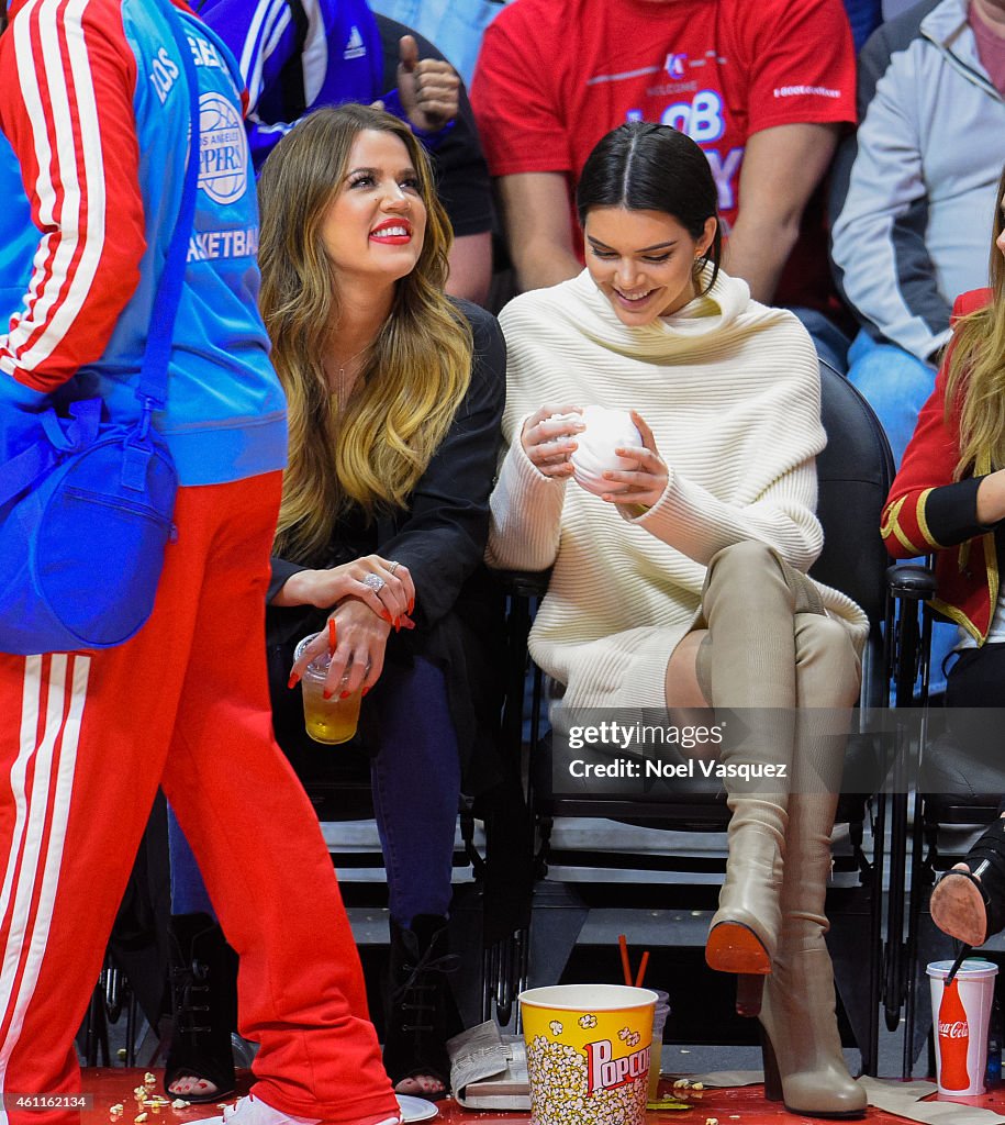 Celebrities At The Los Angeles Clippers Game