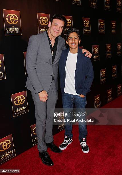 Producer George Caceres Actor Karan Brar attend the "Celebrity Experience" panel at The Hilton Universal Hotel on January 7, 2015 in Los Angeles,...