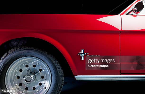 side view of 1964 ford mustang. - classic car restoration stockfoto's en -beelden