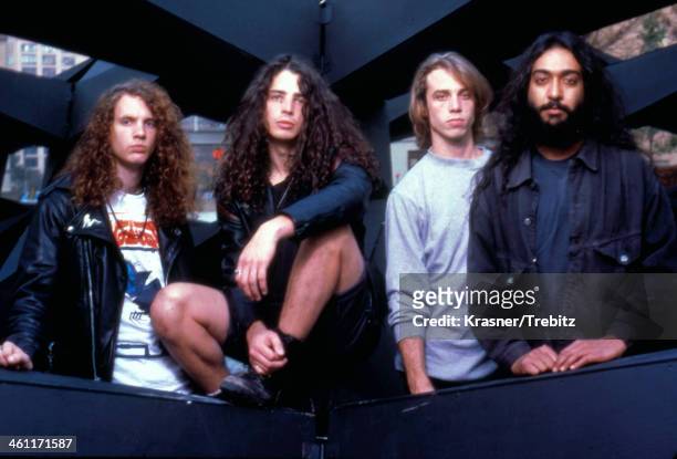 American band Soundgarden in a posed portrait, 1989.