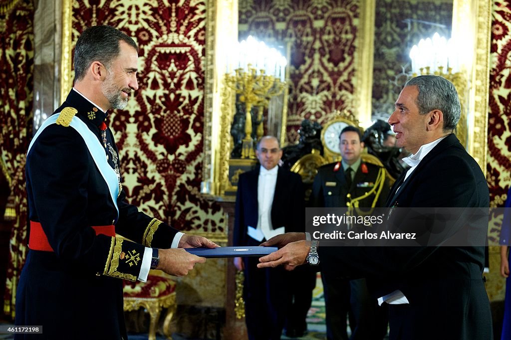 King Felipe VI of Spain Receives New Ambassadors