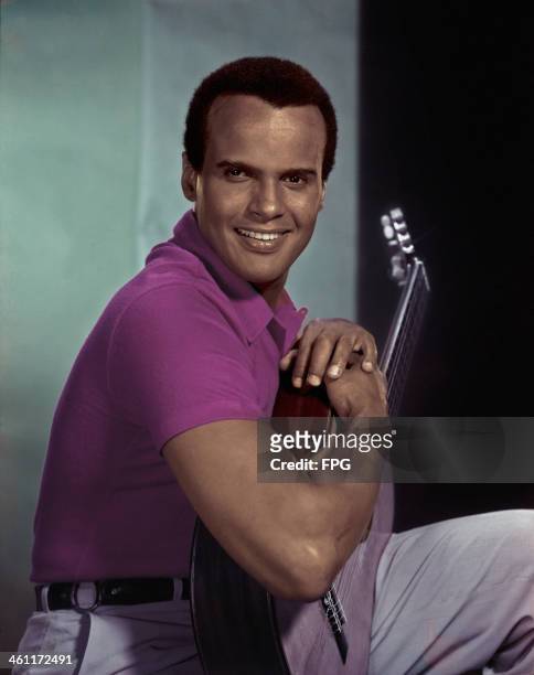 American singer, songwriter and actor Harry Belafonte, circa 1955.