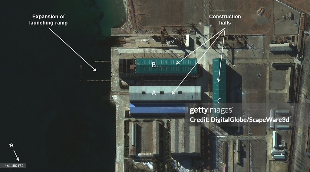 Figure 6. Upgraded construction halls at Sinpo South Shipyard. Note: image rotated.  Published on 38 North.