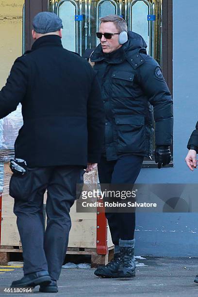 Daniel Craig is seen on location for the filming of James Bond on January 8, 2015 in Bad Aussee, Austria.