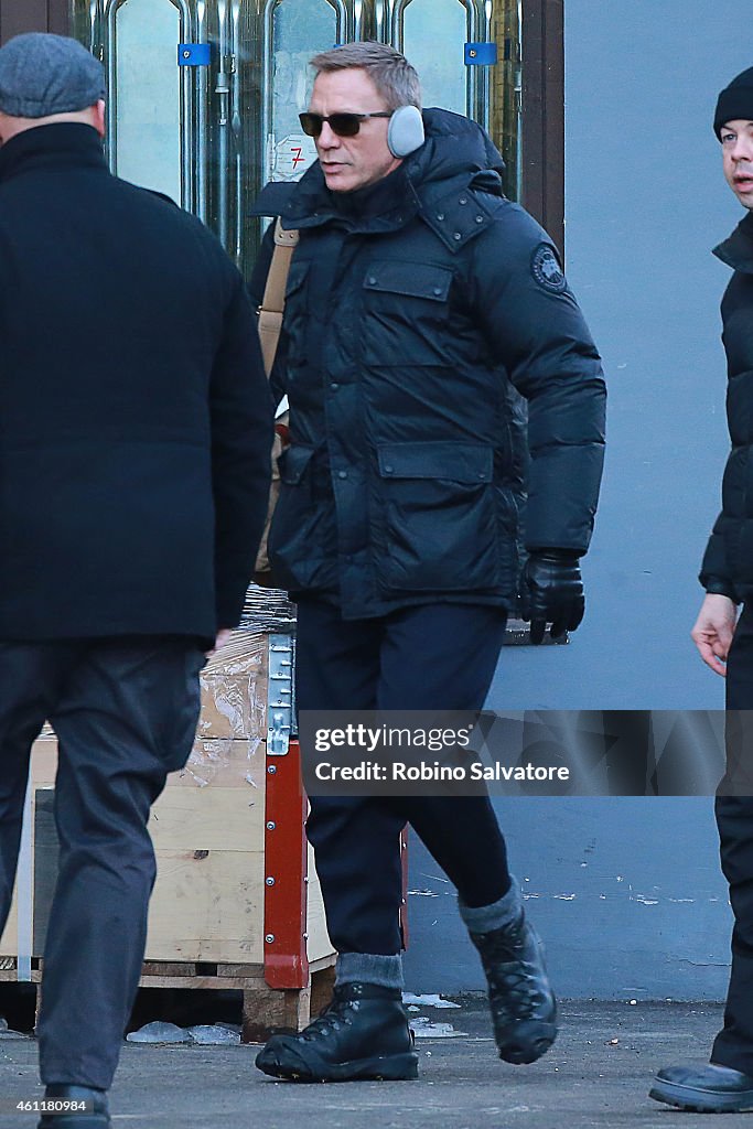 Celebrity Sightings On The Film Set Of James Bond - January 8, 2015