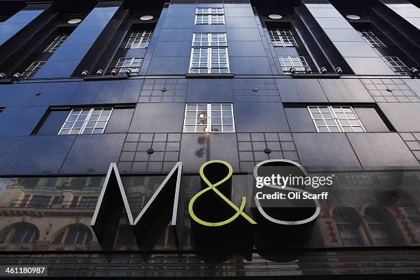 The sign for a branch of Marks & Spencer on January 7, 2014 in London, England. The food and clothing retailer, which has traded for 130 years, has...