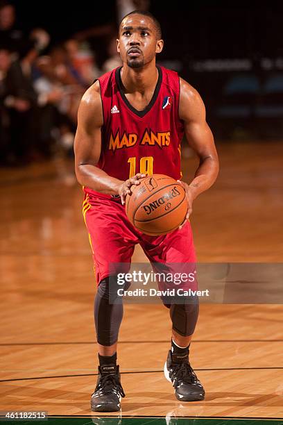 Ron Howard of the Fort Wayne Mad Ants shoots a free throw against the Santa Cruz Warriors during the 2014 NBA D-League Showcase on January 6, 2014 at...