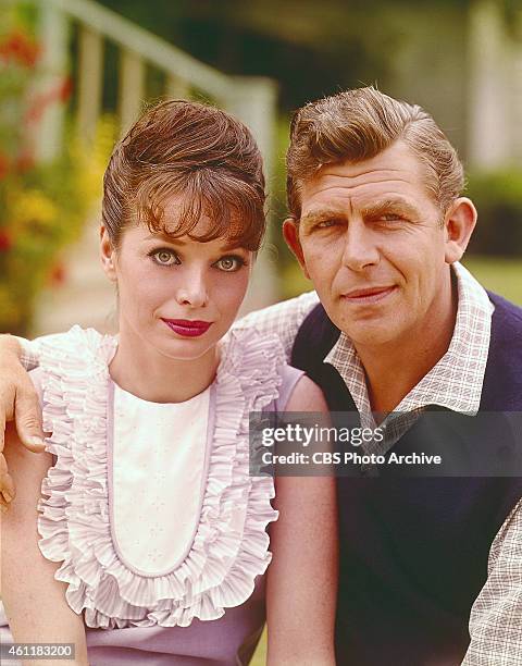 The Andy Griffith Show featuring Aneta Corsaut as Helen Crump and Andy Griffith as Sheriff Andy Taylor. Image dated August 1, 1965.