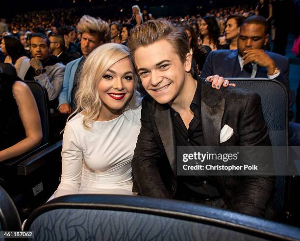 Libby Barnes and recording artist Hunter Hayes attend The 41st Annual People's Choice Awards at Nokia Theatre LA Live on January 7, 2015 in Los...