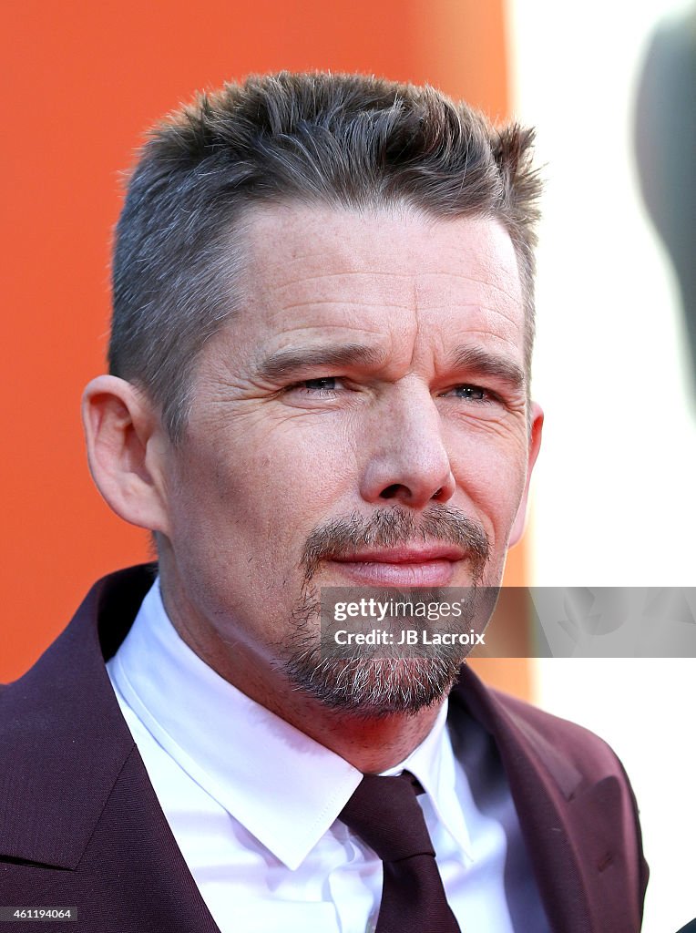 Ethan Hawke Places Handprints-Footprints In Cement At TCL Chinese Theatre