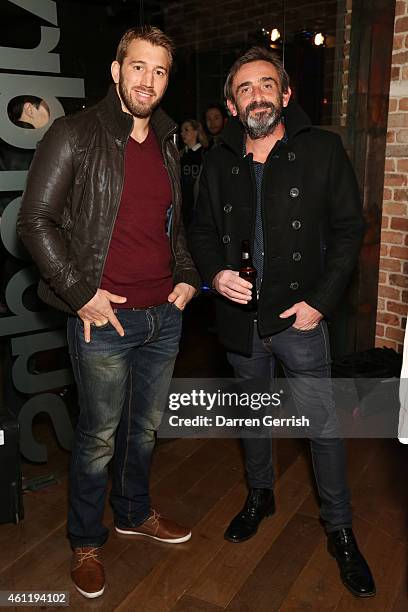 Chris Robshaw and Julian Dunkerton attends the Superdry & British Fashion Council official launch event for the London Collections: Men AW15 at...