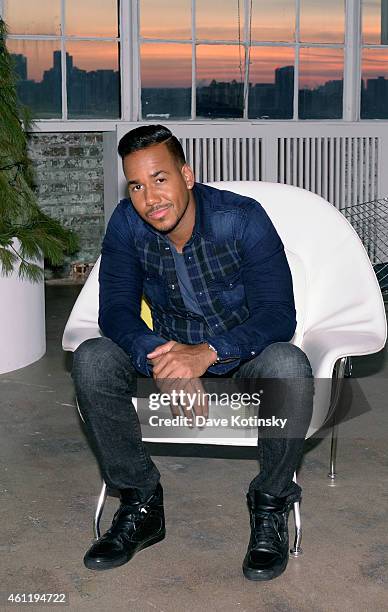 The King of Bachata, Romeo Santos, poses for photos for the Dr Pepper "Dare to Discover" campaign on January 8, 2015 in New York City.